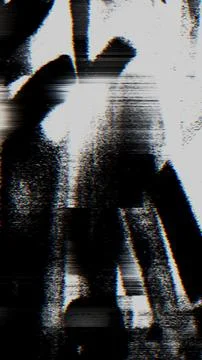Glitch Texture with Scanline Distortion and Monochrome Noise 스톡 일러스트