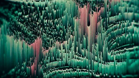 Glitch texturized multicolored twitchy looping background Stock Footage