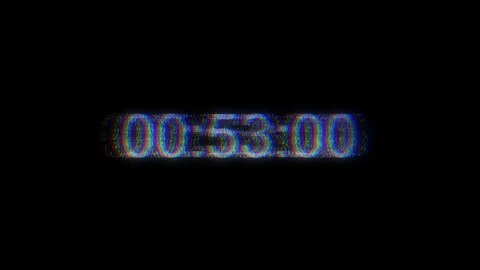 Glitch Timecode. Hologram digits on black background. Timecode countdown glitch Video stock 276500545