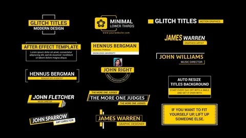 Glitch Titles After Effects stock