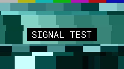 Glitch transition with text Signal Test. For overlay when changing frames and Stock Footage 237819864