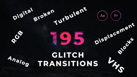 Glitch Transitions Pack Stock After Effects