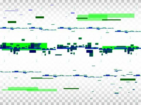 Glitch transparent background. Digital pixel noise. Glitched shapes. Stock Illustration