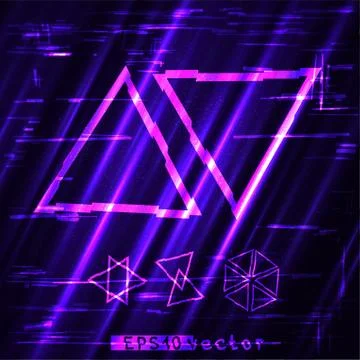 Glitch triangle shape design set Stock Illustration