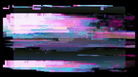 Glitch tv screen horizontal bars shifting on dark background seamless loop .. Stockbeeldmateriaal 339791381