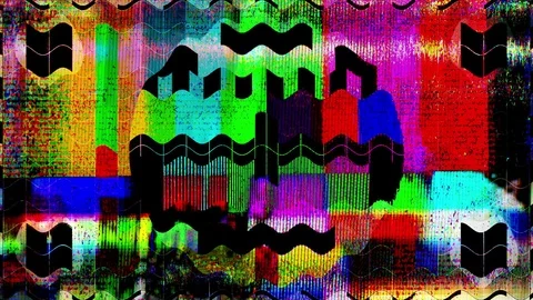 Glitch TV Static Noise Distorted Signal Problems Stock Footage 105753774