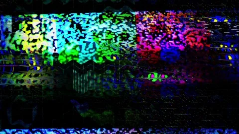 Glitch TV Static Noise Distorted Signal Problems Stock Footage 105860576