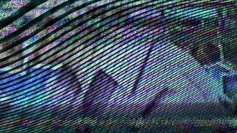 Glitch TV Static Noise Distorted Signal Problems Stock Footage 105899319