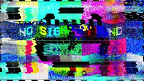 Glitch TV Static Noise Distorted Signal Problems Stock Footage 105902371