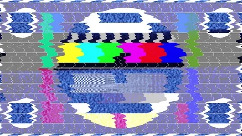 Glitch TV Static Noise Distorted Signal Problems Stock Footage 105903349