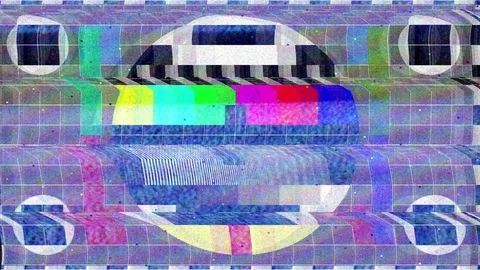 Glitch TV Static Noise Distorted Signal Problems Stock Footage