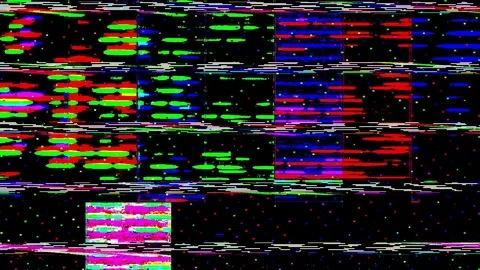 Glitch TV Static Noise Distorted Signal Problems Stock Footage 105920725