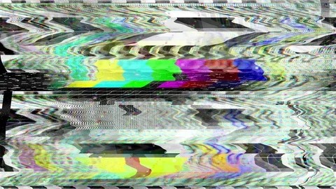 Glitch TV Static Noise Distorted Signal Problems Stock Footage 106023984