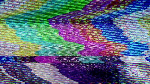 Glitch TV Static Noise Distorted Signal Problems Stock Footage 106363096