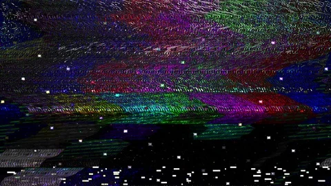 Glitch TV Static Noise Distorted Signal Problems Stock Footage 106365107