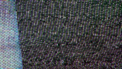 Glitch TV Static Noise Distorted Signal Problems Stock Footage 106395648