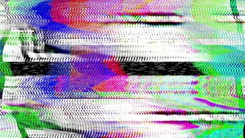 Glitch TV Static Noise Distorted Signal Problems Stock Footage 106398331