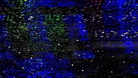 Glitch TV Static Noise Distorted Signal Problems Stock Footage 106457146