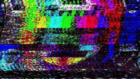 Glitch TV Static Noise Distorted Signal Problems Stock Footage 106460571