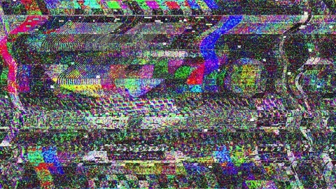 Glitch TV Static Noise Distorted Signal Problems Stock Footage 106461640