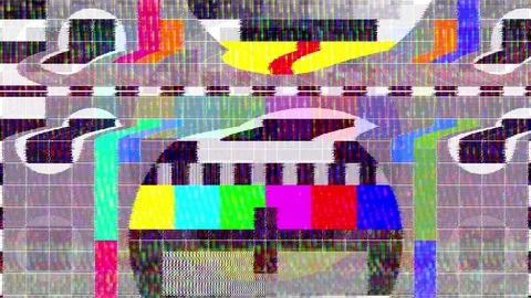Glitch TV Static Noise Distorted Signal Problems Stock Footage 106600079