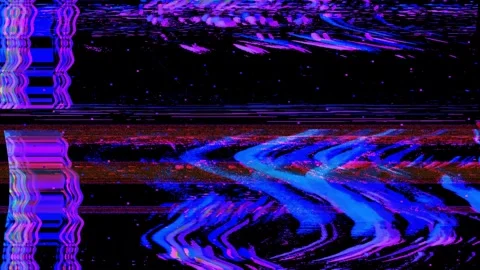 Glitch TV Static Noise Distorted Signal Background Loop 库存影片 341420017