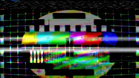 Glitch TV Static Noise Distorted Signal Test Card Background Loop 库存影片 341586038