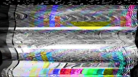 Glitch TV Static Noise Distorted Signal Background Loop Stock Footage 341589245