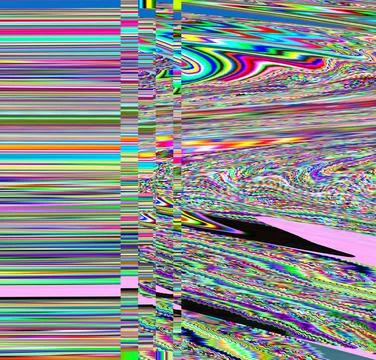 Glitch TV Techno psychedelic background. Old VHS screen error. Digital pixel Stock Illustration