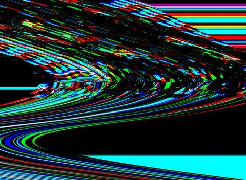 Glitch TV Techno psychedelic background. Old VHS screen error. Digital pixel 스톡 일러스트