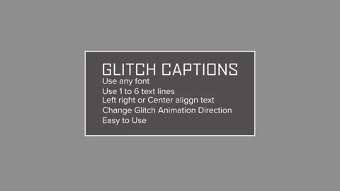 Glitch Type Captions Stock After Effects