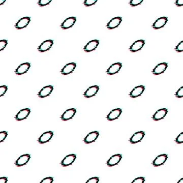 Glitch typography seamless pattern with letter o Stockillustratie