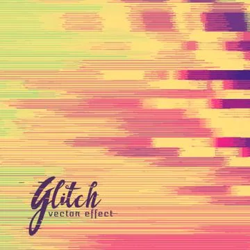Glitch vector effect in retro colors Ilustración de archivo