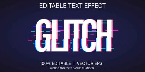 Glitch vector text effect with modern style design Stock Illustration