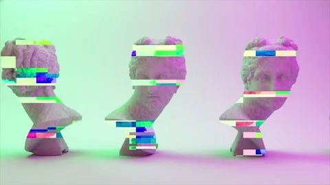 Glitch of Venus head on light background. 4K. Ultra high definition. 3840x2160 Stock Footage 162848777