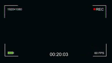 Glitch Version 3 Full Battery video recorder screen Camera Overlay Viewfinder 4K 動画素材 171275431