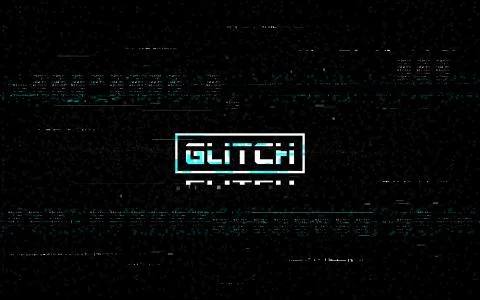 Glitch VHS with distortion effect. Video noise and random white lines. Rewind Stock Illustration