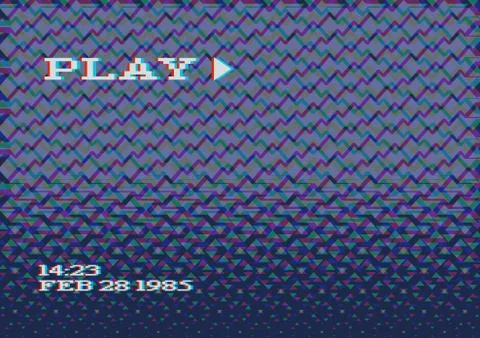 Glitch VHS Effect. Old Camera Screen. No Signal Stock Illustration