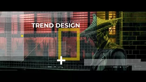 Glitch Video Opener folder After Effects stock