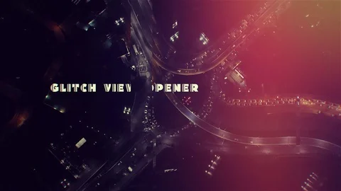 Glitch View Opener After Effects stock