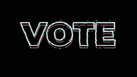Glitch vote text on the black background Stock Footage 132794658