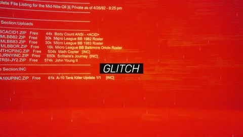 Glitch on warning hack background screen Stock Footage 343567198