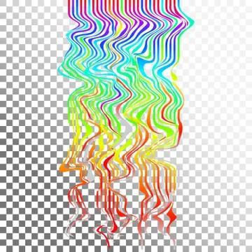 Glitch waves background art. Digital abstract pixel curvy lines noise effect. Stock Illustration