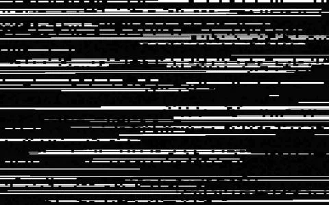 Glitch white lines with pixelated effect. Abstract horizontal stripes. Digital Stock-Illustration