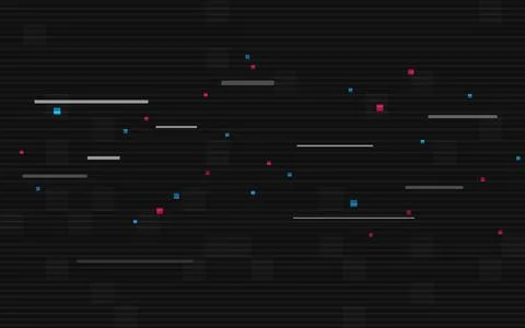 Glitch white shapes. Bright random lines on dark background. Cyberpunk digi.. Stock Illustration
