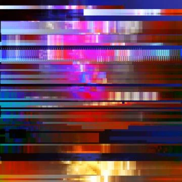Glitched abstract vector background made of colorful pixel mosaic. Digital decay Stock-Illustration