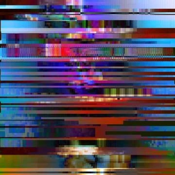 Glitched abstract vector background made of colorful pixel mosaic. Digital decay Stock Illustration