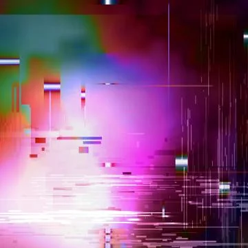 Glitched Abstract Vector Background. Made Of Colorful Pixel Mosaic. Digital Stock Illustration