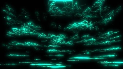 Glitched AI audio waveforms Lines loop Stock Footage 300808578