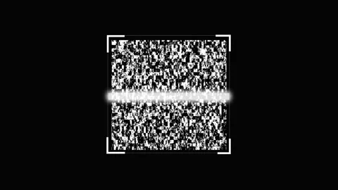 Glitched barcode scan frame with digital distortion effect. Abstract data c.. Stock Footage 331876988